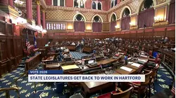 Gov. Ned Lamont speaks at legislative session on financial issues facing state