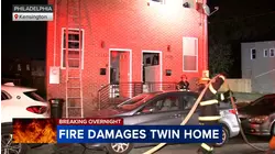 Fire damages twin homes in Philadelphia's Kensington section