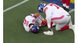 Jaxson Dart's knee injury is still being evaluated, Giants coach John Harbaugh says