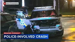 Officer, civilian injured in overnight crash in West Philadelphia