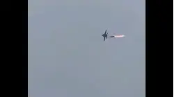 Dramatic video shows the moment a U.S. fighter jet narrowly dodges an Iranian missile