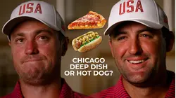 Which do Presidents Cup players prefer, Chicago deep dish pizza or hot dog?