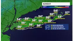 Morning showers exit before cloudy and windy Sunday afternoon on Long Island