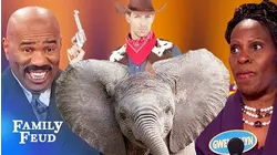 Cowboy riding a WHAT??? | Family Feud