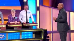 Steve Harvey's voice makes Elaine swoon! | Family Feud