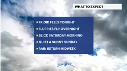 A frigid feel followed by light flurries in The Bronx