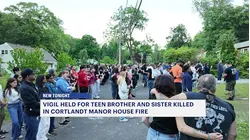 Cortlandt Manor residents hold candlelight vigil in memory of teen siblings killed in house fire
