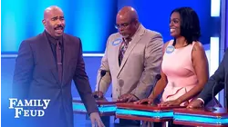 Steve Harvey talks to... a SNAKE??? | Family Feud