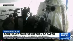 Four space tourists return to Earth after a private flight over the poles