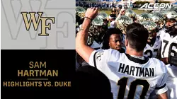 Wake Forest QB Sam Hartman Ties ACC Record For Passing Touchdowns