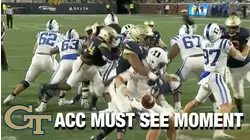Georgia Tech's Jordan Domineck's Strip, Sack & Recovery For A TD