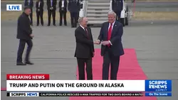 President Trump and Russian President Putin meet on the tarmac ahead of Alaska summit
