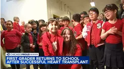 1st grader welcomed back to Chicago school after successful heart transplant
