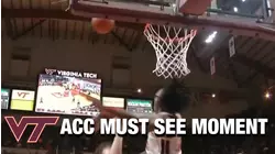 Virginia Tech"s Justyn Mutts With The Rejection At The Rim | ACC Must See Moment