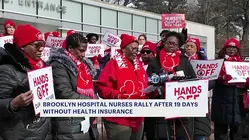 Brooklyn hospital nurses rally after 19 days without health insurance