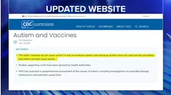 CDC webpage says autism, vaccines link ignored