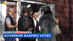 Pennsylvania Governor Josh Shapiro casts ballot in Abington