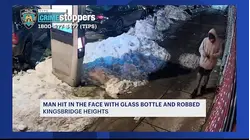 Man sought for striking man with glass bottle during robbery at Kingsbridge Road subway station