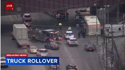 Semi rollover crash blocks traffic near I-55 on SW Side