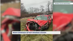 Car crashes after police caught driver speeding in Orange
