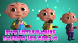 Five Little Babies Tasting Ice Cream
