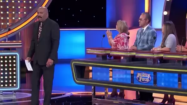 Steve Harvey flips out at answer #7! | Family Feud - Family Feud | Xumo ...