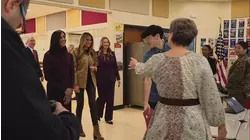 Melania Trump, Usha Vance visit Camp Lejeune school