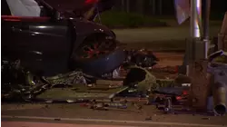 Alleged drunk driver crashes into trunk and railroad arm in Central Fresno