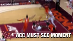 Virginia Tech's Justyn Mutts With The Assist While On His Butt