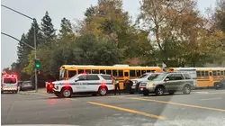 Delivery truck crashes into school bus in Northwest Fresno