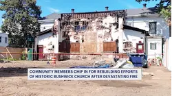 Harlem church donates $5,000 to help save historic Bushwick church damaged by fire