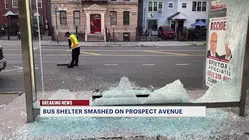 Bus shelter smashed on Prospect Avenue