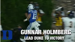 QB Gunnar Holmberg Lead Duke To Victory I Home Opener