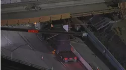 Semitruck crashes into overpass on 10 Fwy in Ontario