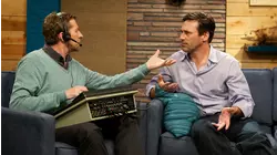 Jon Hamm Wears a Light Blue Shirt & Silver Watch