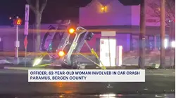 Bergen County officer hospitalized after crash in Paramus