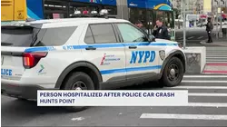 Person hospitalized after police car crash in Hunts Point