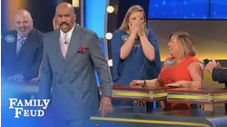 Good luck SWEETIE, break a HUH??? | Family Feud