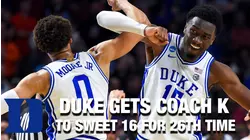 Duke Gets Coach K To Sweet 16 For 26th Time