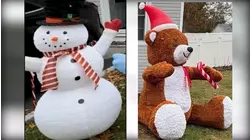 Thief steals Christmas decorations from front lawn of Long Island home twice in a week