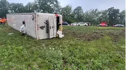 Wanda Coach bus overturns on NYS Thruway in Ulster County