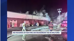 Crews respond to commercial building fire in Milford