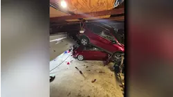 'Smooshed like tin cans.' Bizarre snowplow crash destroys cars in Fairfield garage