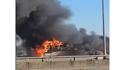 Fire engulfs NJ Transit bus during Tuesday evening commute
