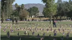 Union places flags at Riverside National Cemetery after event canceled