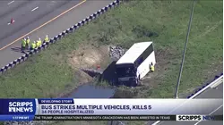 5 dead, dozens hurt in bus crash on I-95 in Virginia