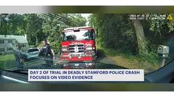 Day 2 of trial in deadly Stamford police crash focuses on dash cam, body cam, dispatch audio