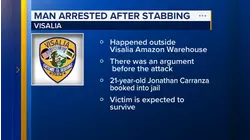 Man arrested for stabbing outside Amazon warehouse in Visalia: Police