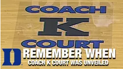 Duke Unveils "Coach K Court" | Coach K Remember When