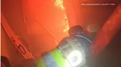 Dramatic video shows firefighters knock down house fire in Crestmore